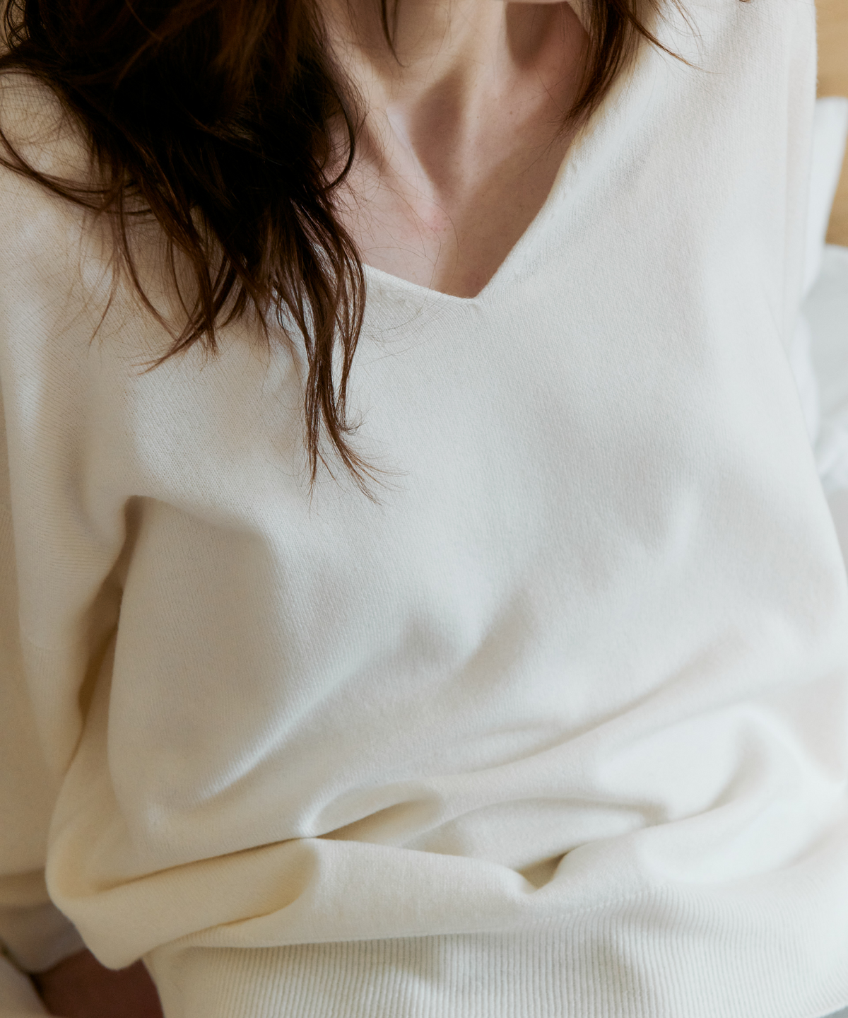 더 릴(THE LILLE) Merino wool v-neck knit_ivory