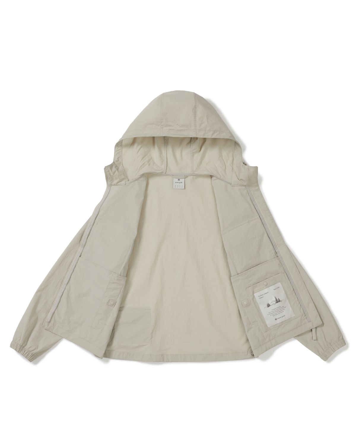 스노우피크 어패럴(SNOWPEAK APPAREL) 루트 여성 포켓 바람막이 (S26MWRWB61) Light Beige