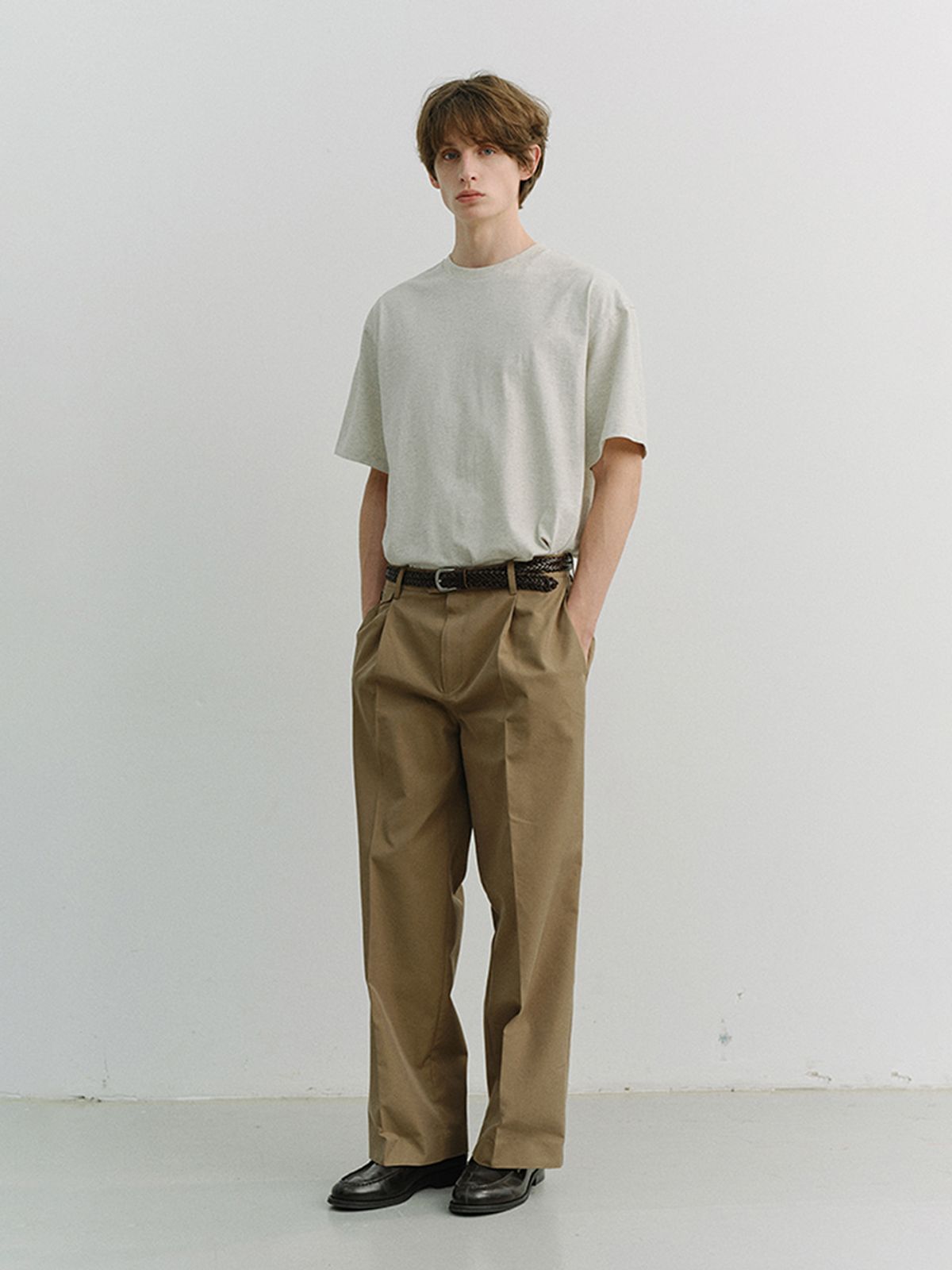 던스트 포 맨(DUNST FOR MEN) LOOSE T-SHIRT_UNISEX_UDTS6A112_OATMEAL MELANGE
