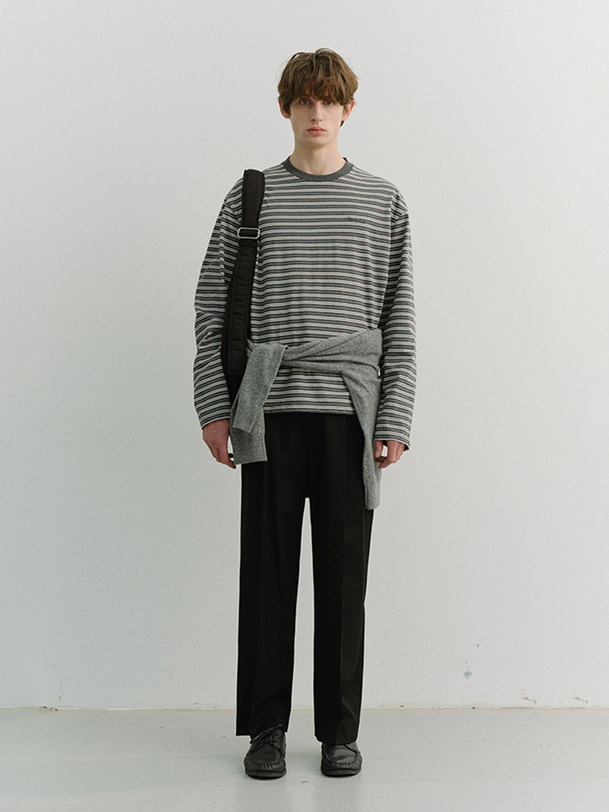 던스트 포 맨(DUNST FOR MEN) STRIPED T-SHIRT_UNISEX_UDTS6A106_GREY STRIPE