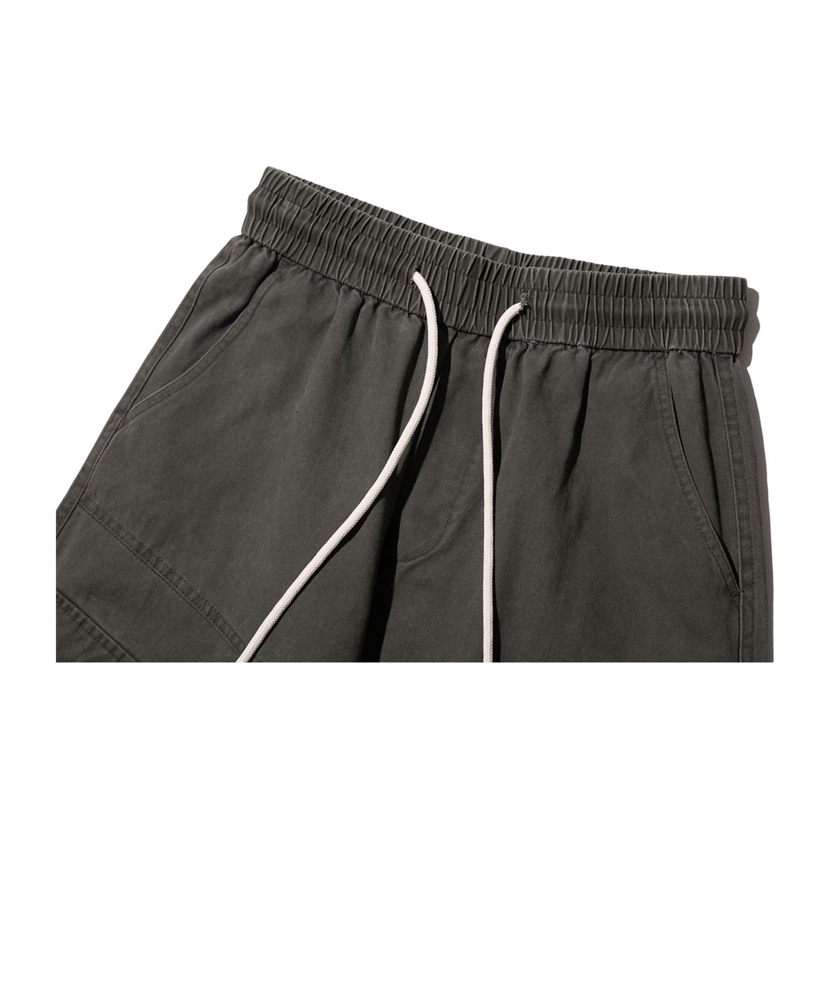 크림소다랩(CREAM SODA LAB) 사선 절개 필드 파라슈트 카고 팬츠 카키