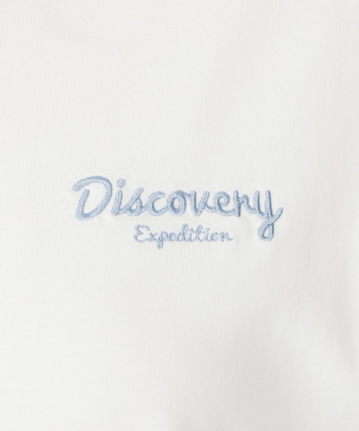 디스커버리 익스페디션(DISCOVERY EXPEDITION) 여성 프레시벤트 자수로고 세미크롭 반팔티셔츠 (WHITE)