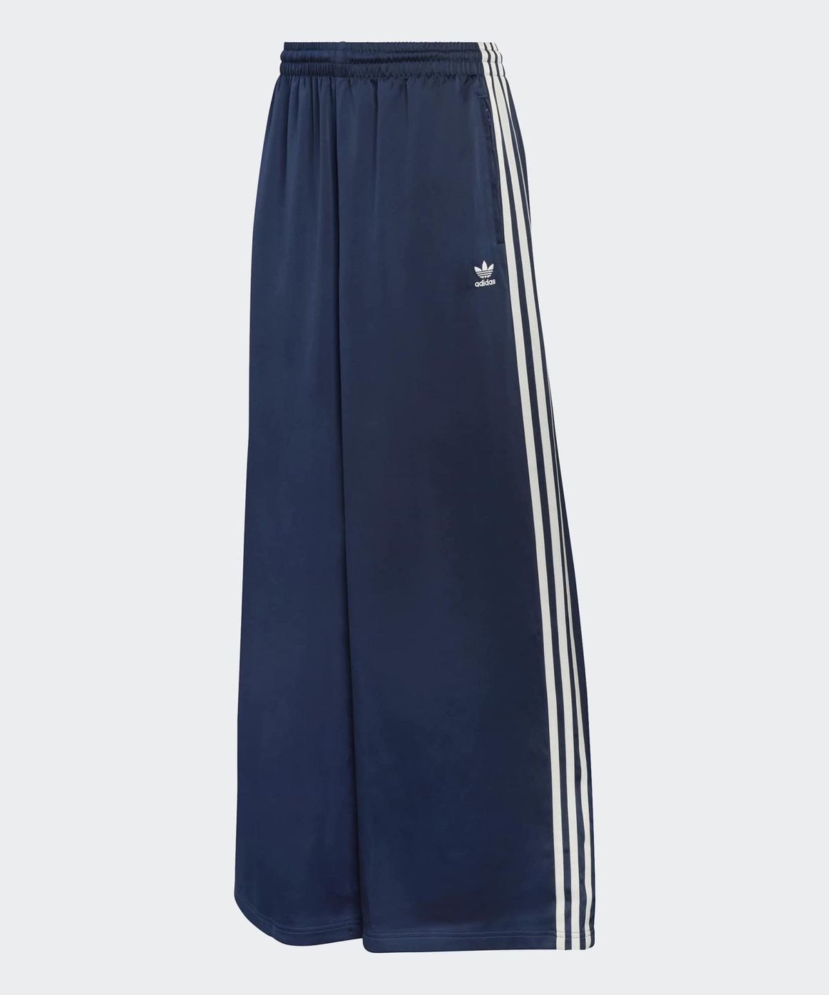 아디다스(ADIDAS) 새틴 와이드 레그 트랙 팬츠 - 나이트인디고:화이트 / KQ6543