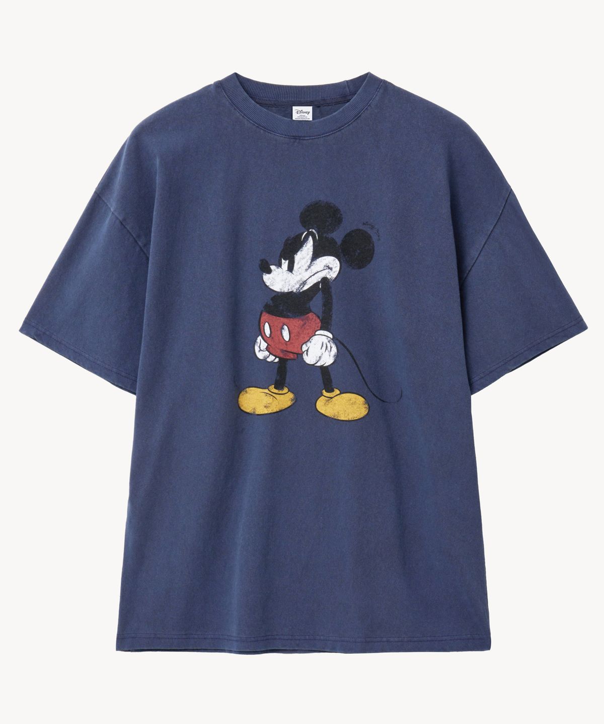 브이투(VTWO) 빈티지 워싱 앵그리 _미키_ 티셔츠 (NAVY)