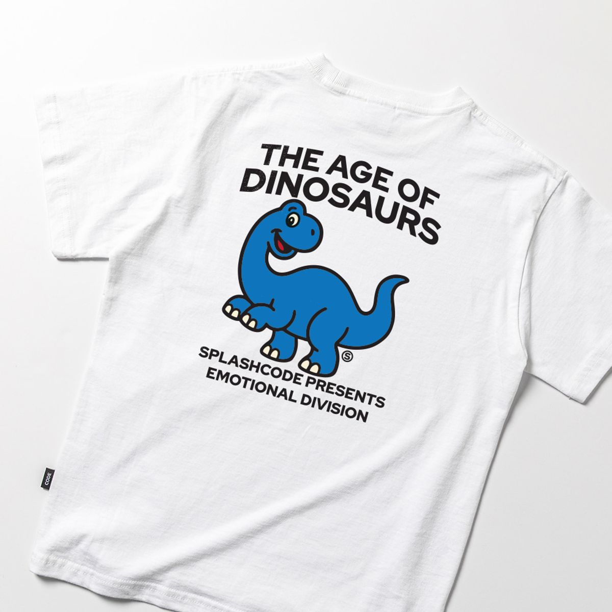 스플래시코드 키즈(SPLASHCODE KIDS) 키즈 반팔 티셔츠 화이트 - 브라키오(Brachiosaurus)