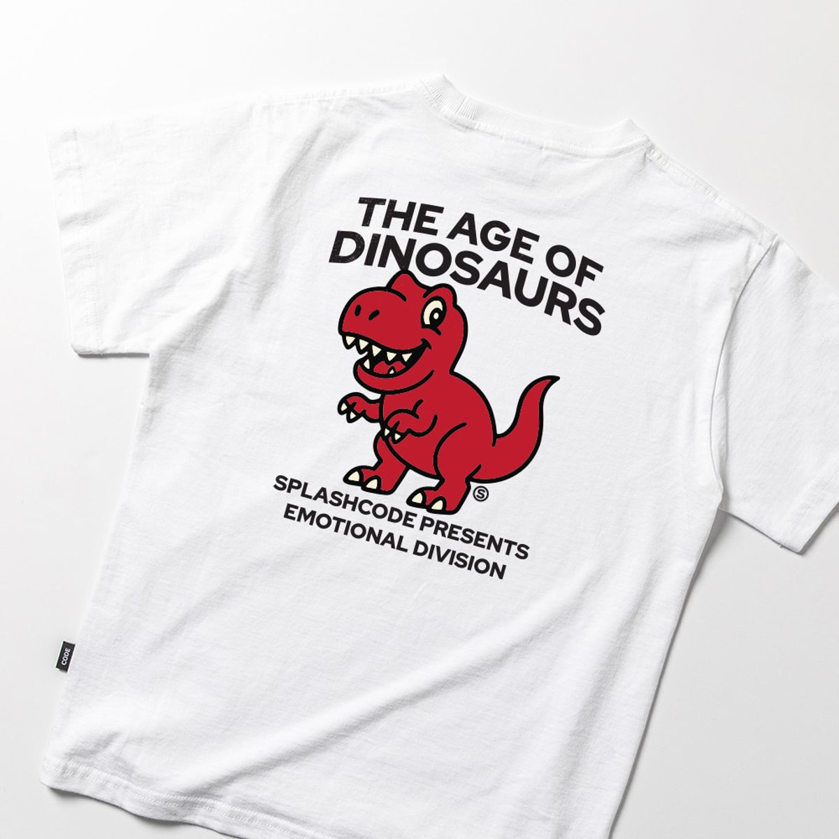 스플래시코드 키즈(SPLASHCODE KIDS) 키즈 반팔 티셔츠 화이트 - 티라노(Tyrannosaurus)
