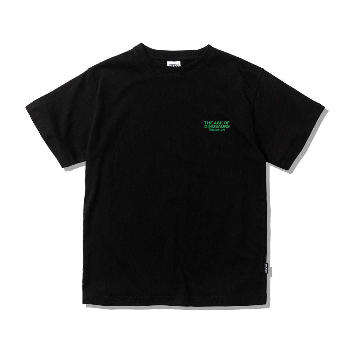 스플래시코드 키즈(SPLASHCODE KIDS) 키즈 반팔 티셔츠 블랙 - 트리케라톱스(Triceratops)