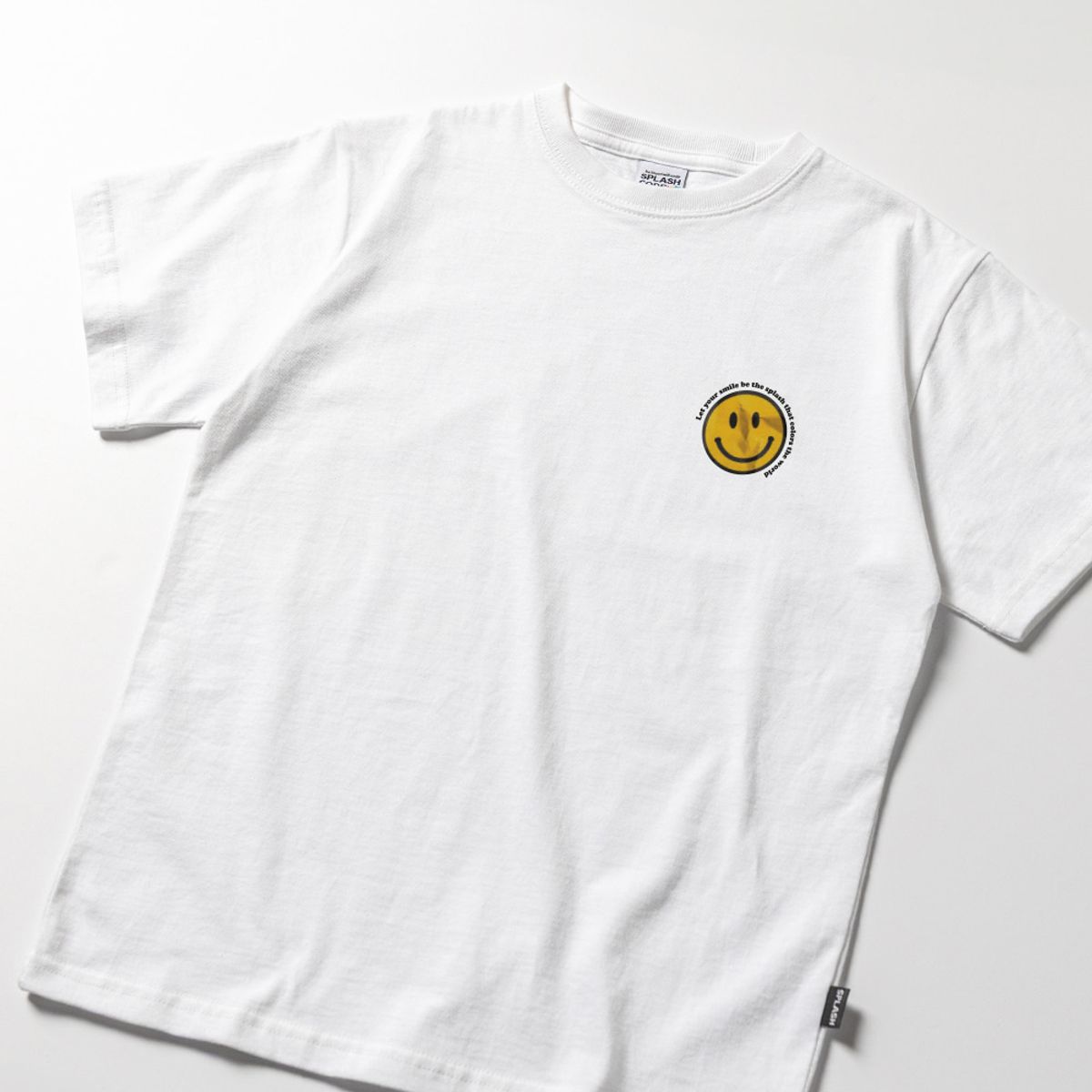 스플래시코드 키즈(SPLASHCODE KIDS) 키즈 반팔 티셔츠 화이트 - 스마일 스티커(Smile Sticker)