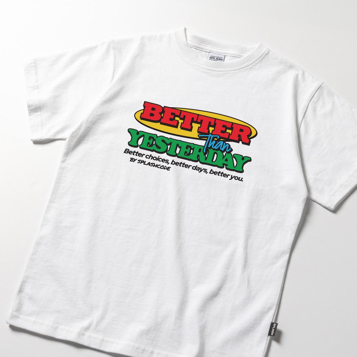 스플래시코드 키즈(SPLASHCODE KIDS) 키즈 반팔 티셔츠 화이트 - 베러 댄 예스터데이(Better Than Yesterday)
