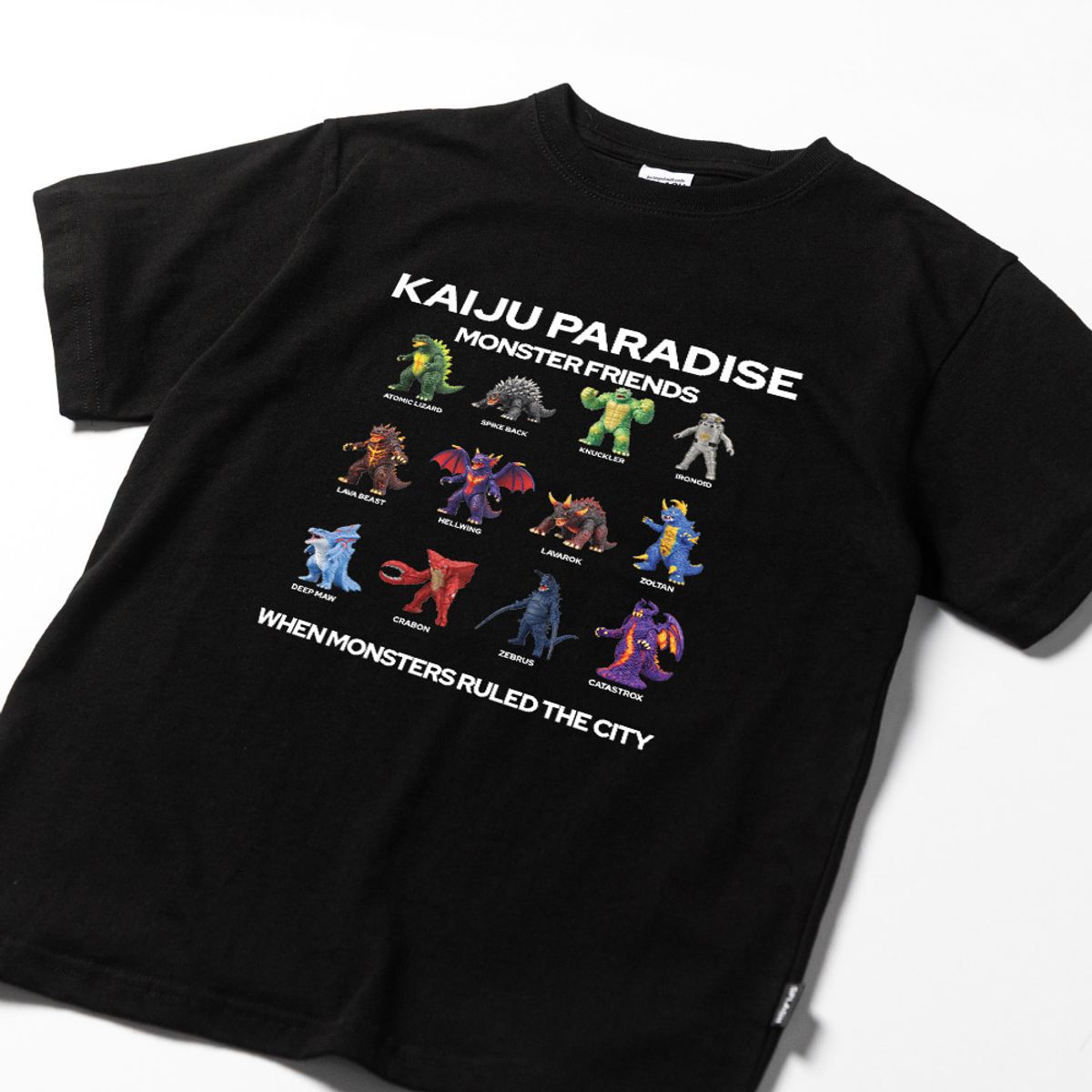 스플래시코드 키즈(SPLASHCODE KIDS) 키즈 반팔 티셔츠 블랙 - 카이주 파라다이스(Kaiju Paradise)