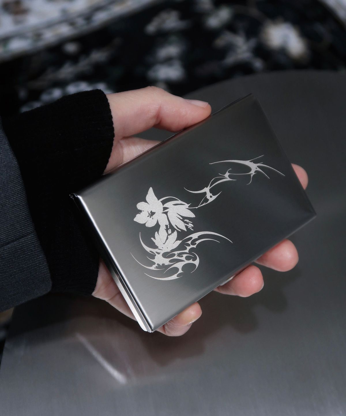 오아트(OART) Flower Metal Card Wallet [SILVER]