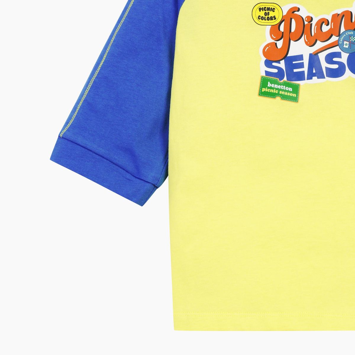 베네통키즈(BENETTONKIDS) 7부 컬러팝 티셔츠_QATS10611BL