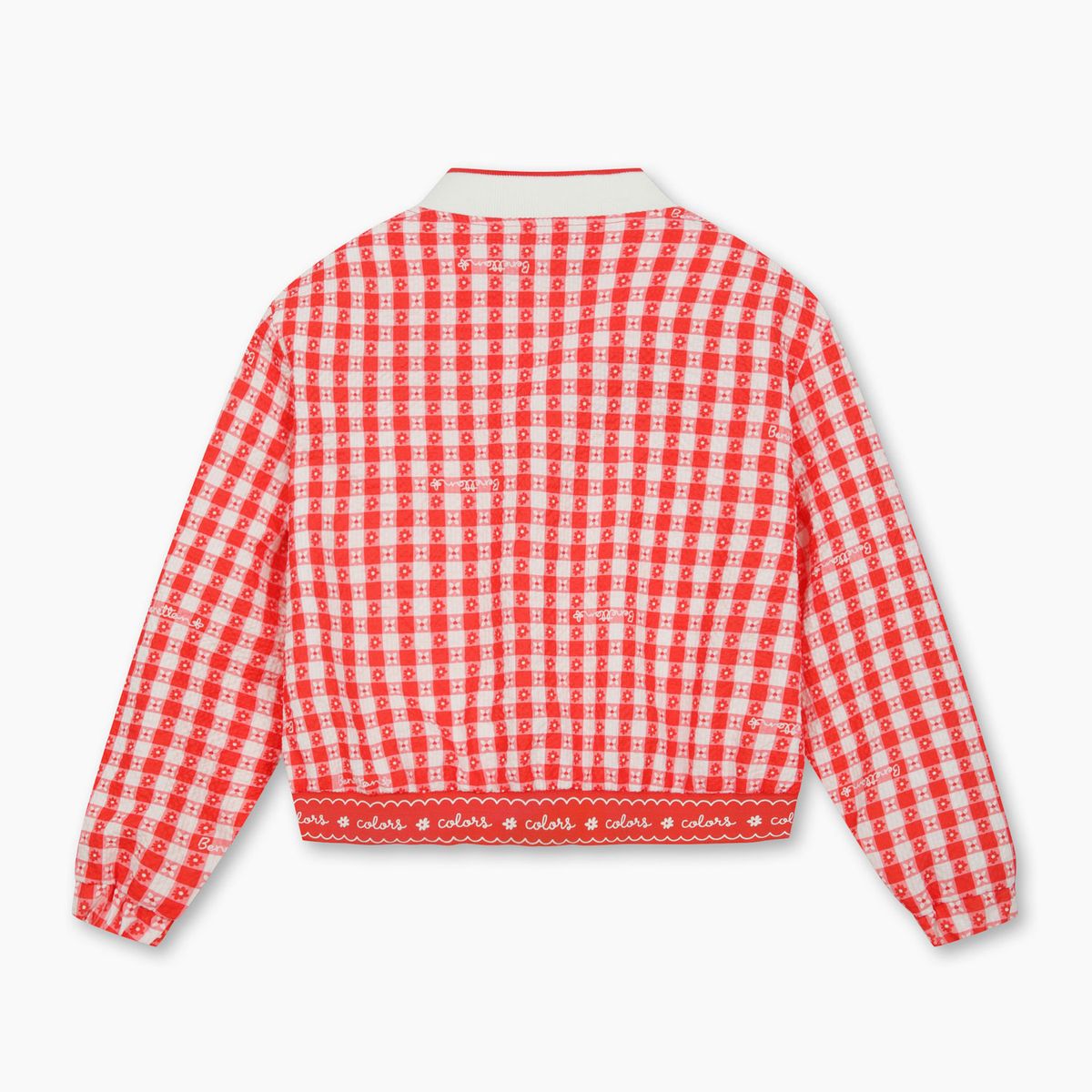 베네통키즈(BENETTONKIDS) 플라워 체크 점퍼_QAJP01611RD