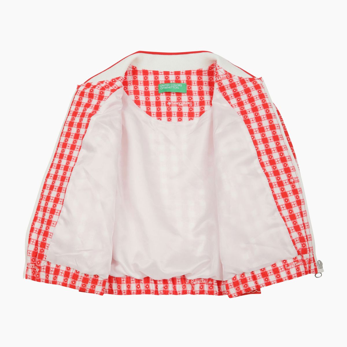 베네통키즈(BENETTONKIDS) 플라워 체크 점퍼_QAJP01611RD
