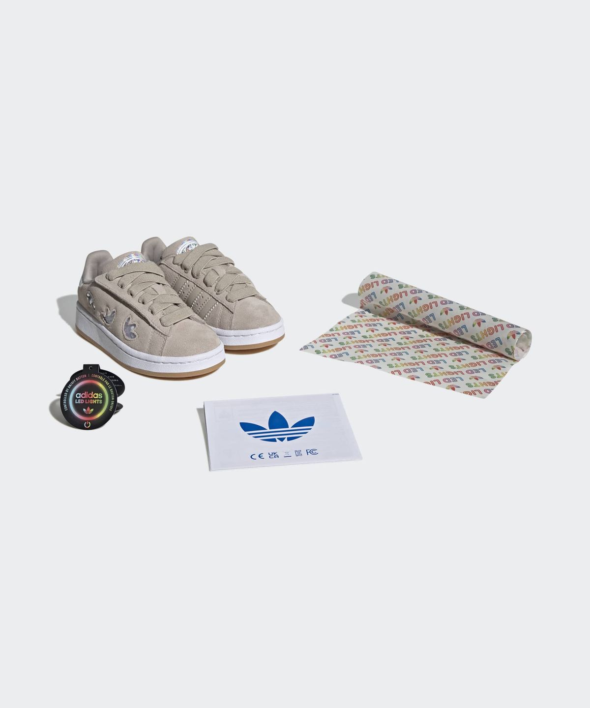 아디다스 키즈(ADIDAS KIDS) 캠퍼스 00s LED 라이츠 컴포트 클로저 엘라스틱레이스 키즈 - 베이지 / IH6383