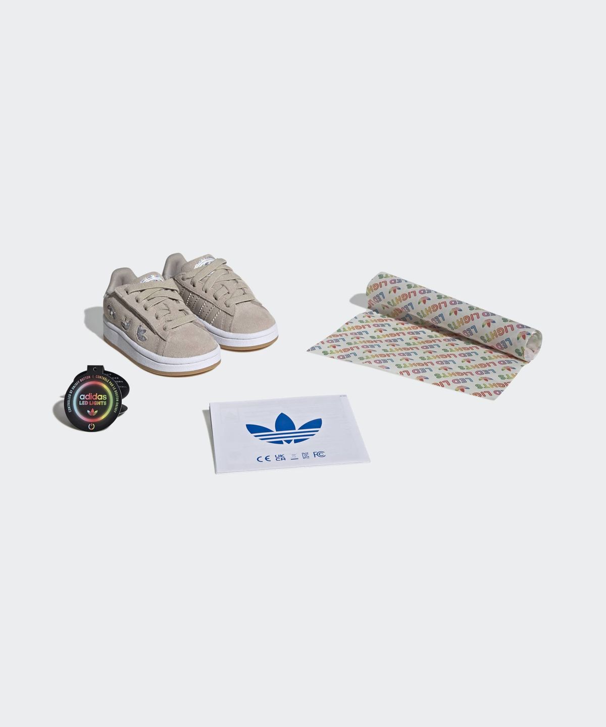 아디다스 키즈(ADIDAS KIDS) 캠퍼스 00s LED 라이츠 컴포트 클로저 엘라스틱레이스 토들러 - 베이지 / IH6385