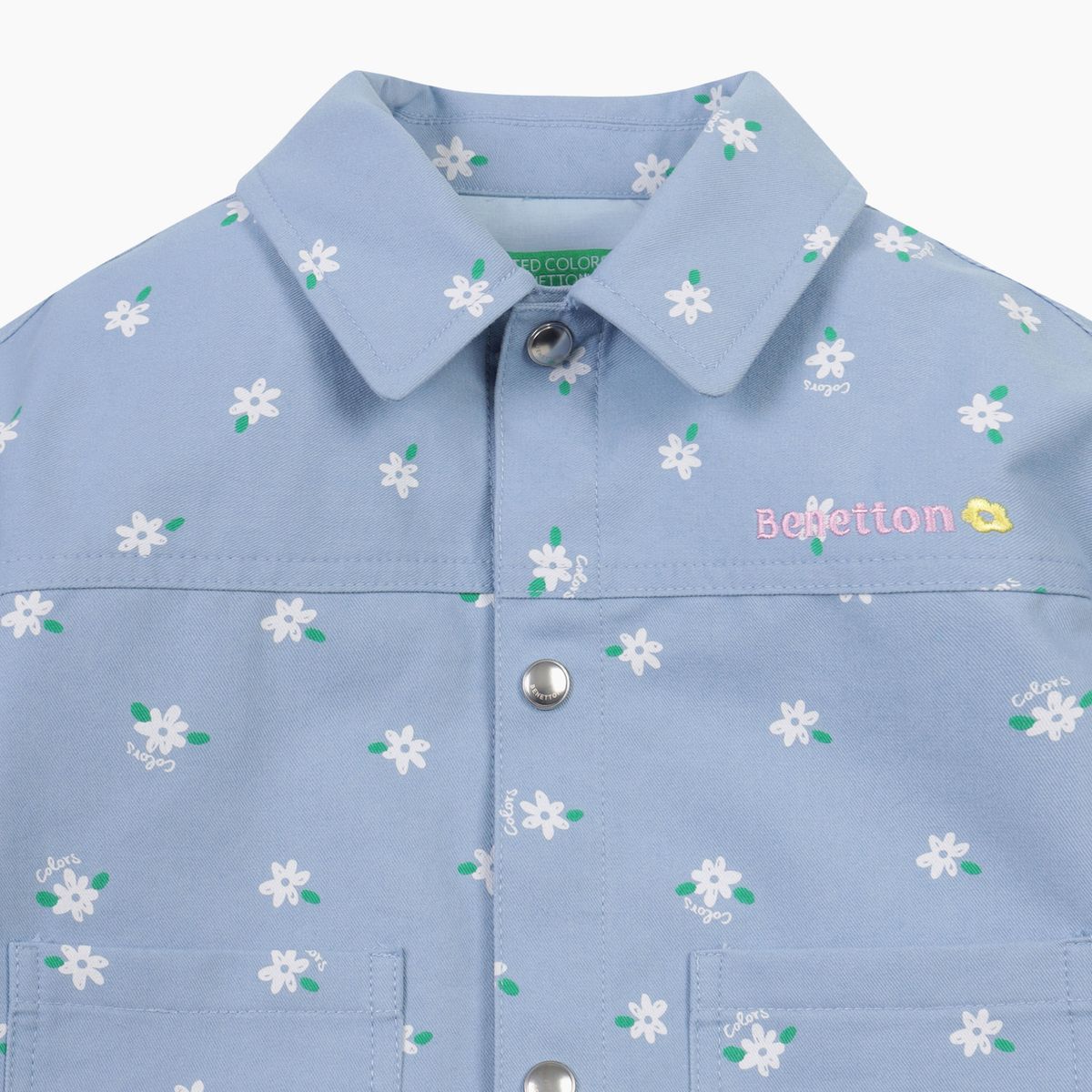 베네통키즈(BENETTONKIDS) 데이지 가든 해지 데님 자켓_QAJK01611BL