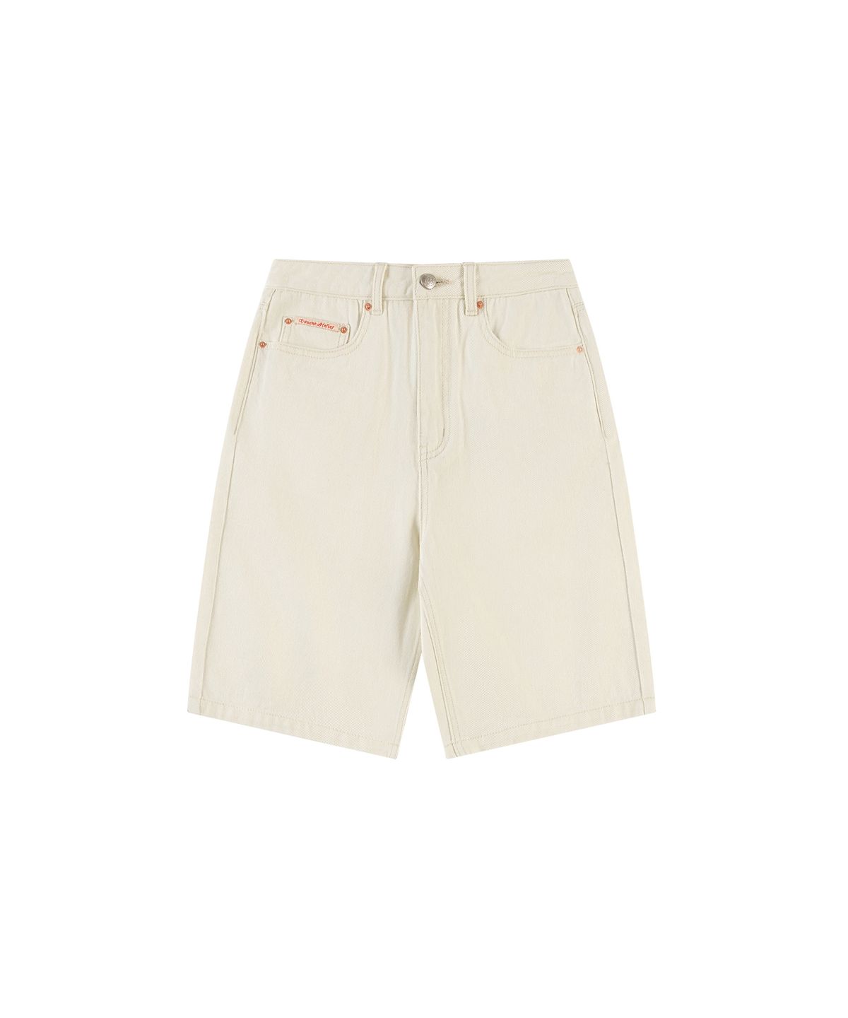 반원 아틀리에(VANONE ATELIER) P3281 워시드 버뮤다 팬츠_Cream