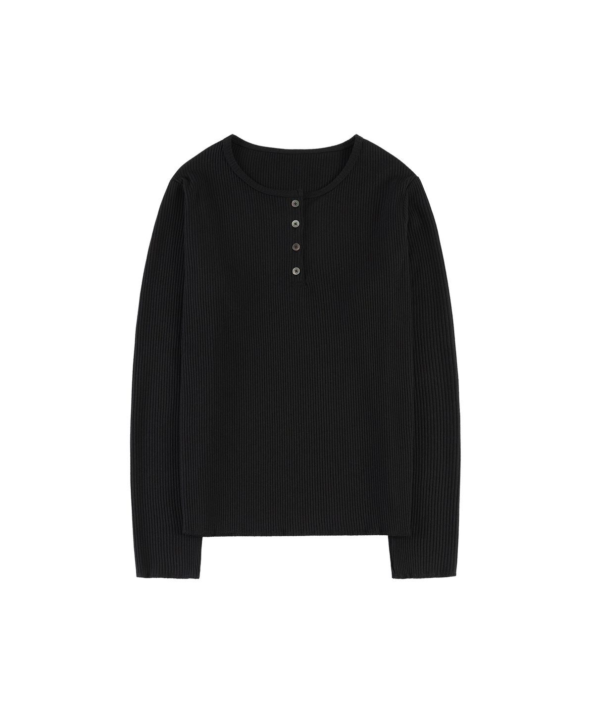 반원 아틀리에(VANONE ATELIER) A3571 에센셜 헨리넥 티셔츠_Black