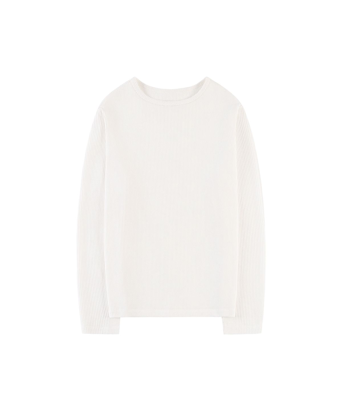 반원 아틀리에(VANONE ATELIER) A3575 와플 보트넥 티셔츠_White