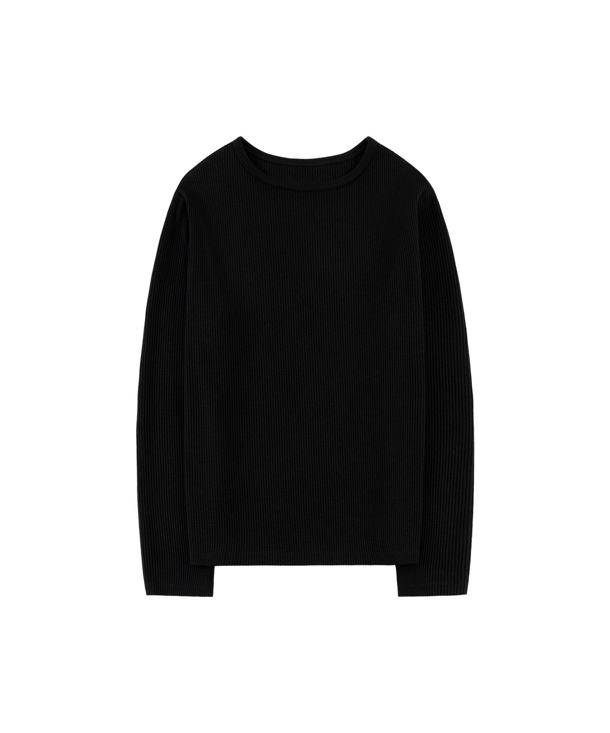 반원 아틀리에(VANONE ATELIER) A3575 와플 보트넥 티셔츠_Black