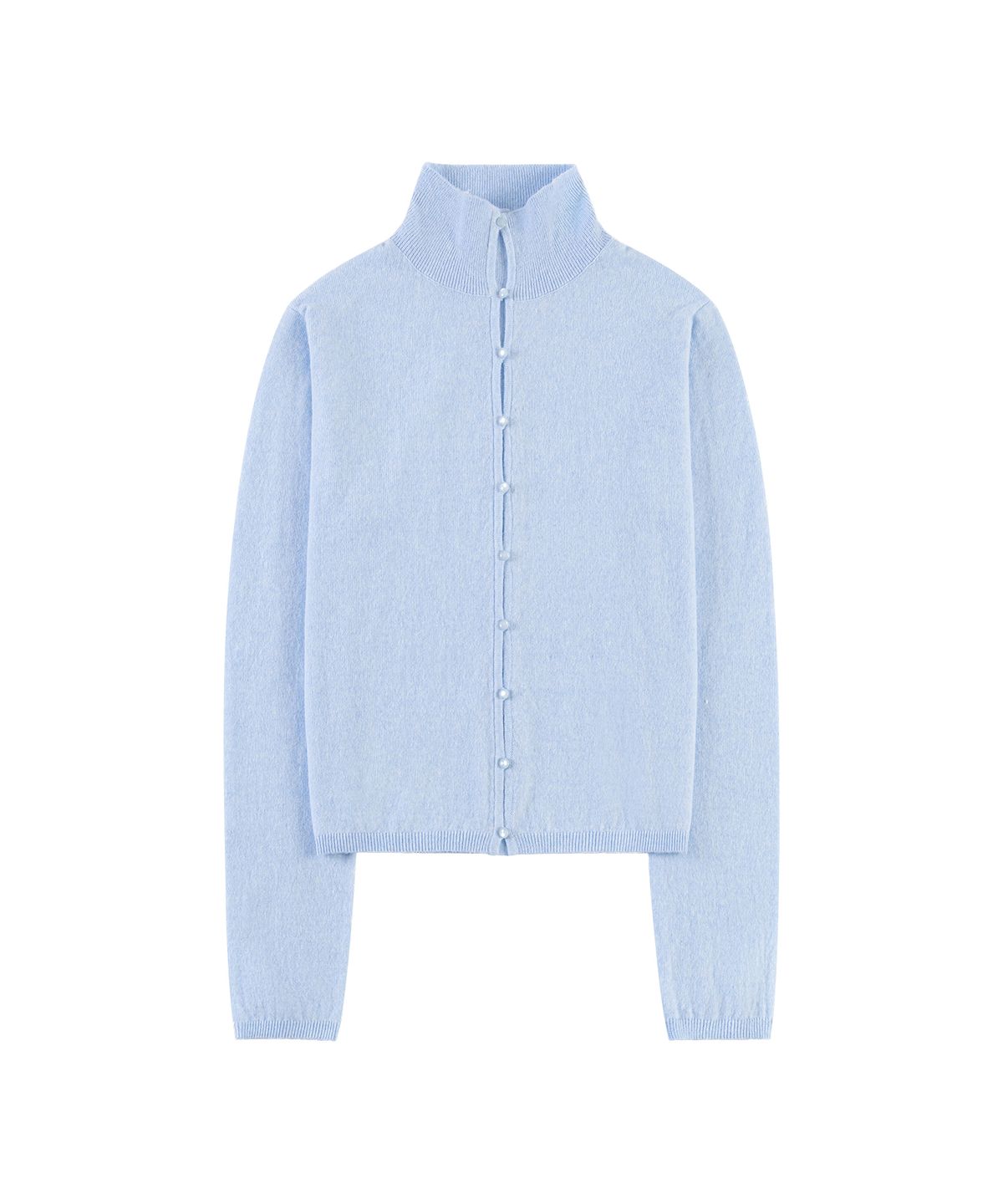 반원 아틀리에(VANONE ATELIER) KN4282 울 블렌드 하이넥 카디건_Powder blue