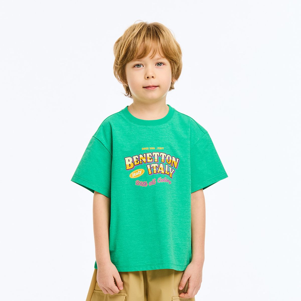 베네통키즈(BENETTONKIDS) 기능성 그래픽 티셔츠_QATS27631GN