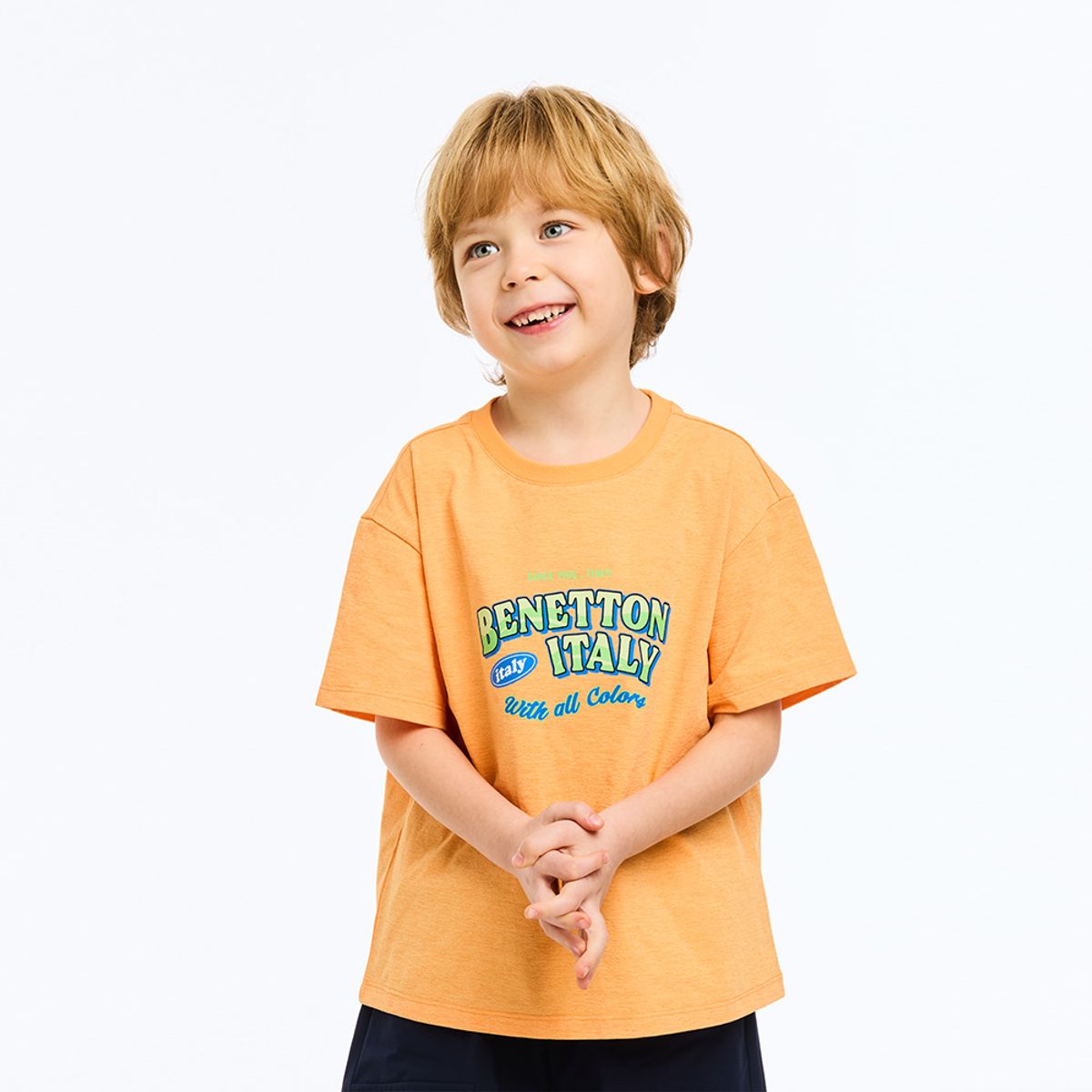 베네통키즈(BENETTONKIDS) 기능성 그래픽 티셔츠_QATS27631OR