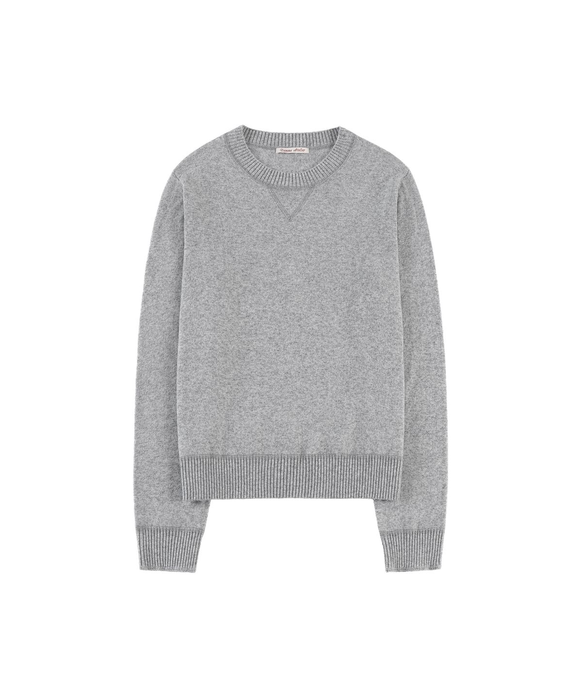 반원 아틀리에(VANONE ATELIER) KN4288 에센셜 라운드 니트_Melange gray