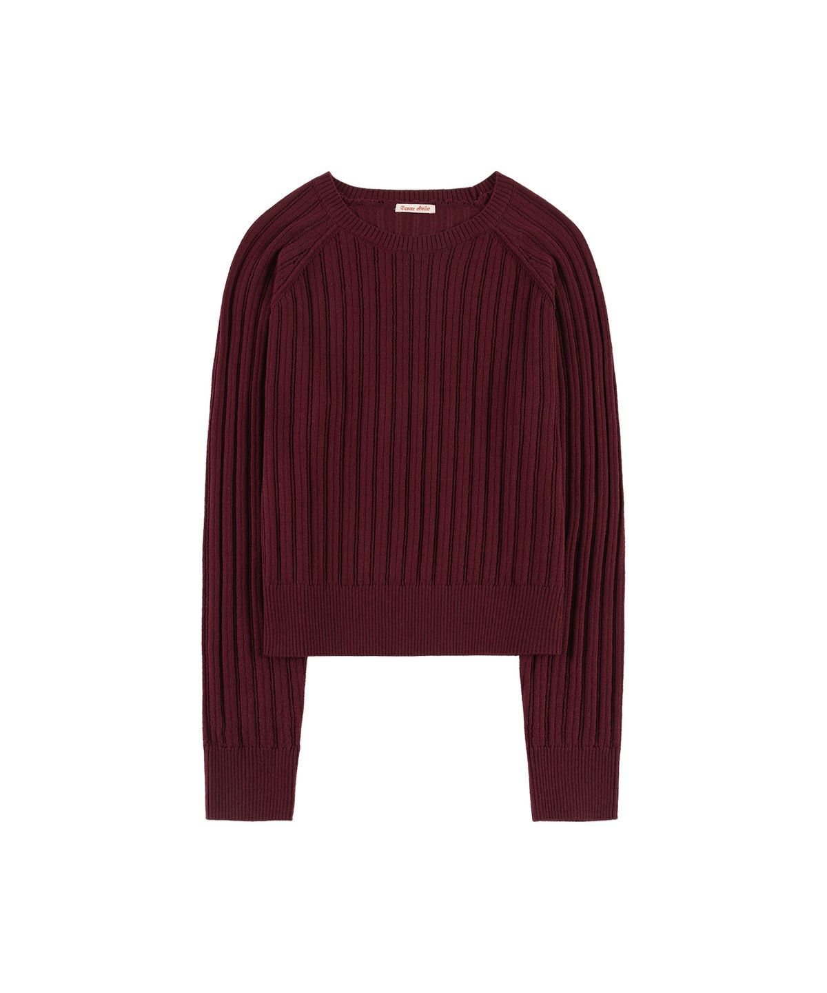 반원 아틀리에(VANONE ATELIER) KN4289 펀칭 래글런 니트_Burgundy