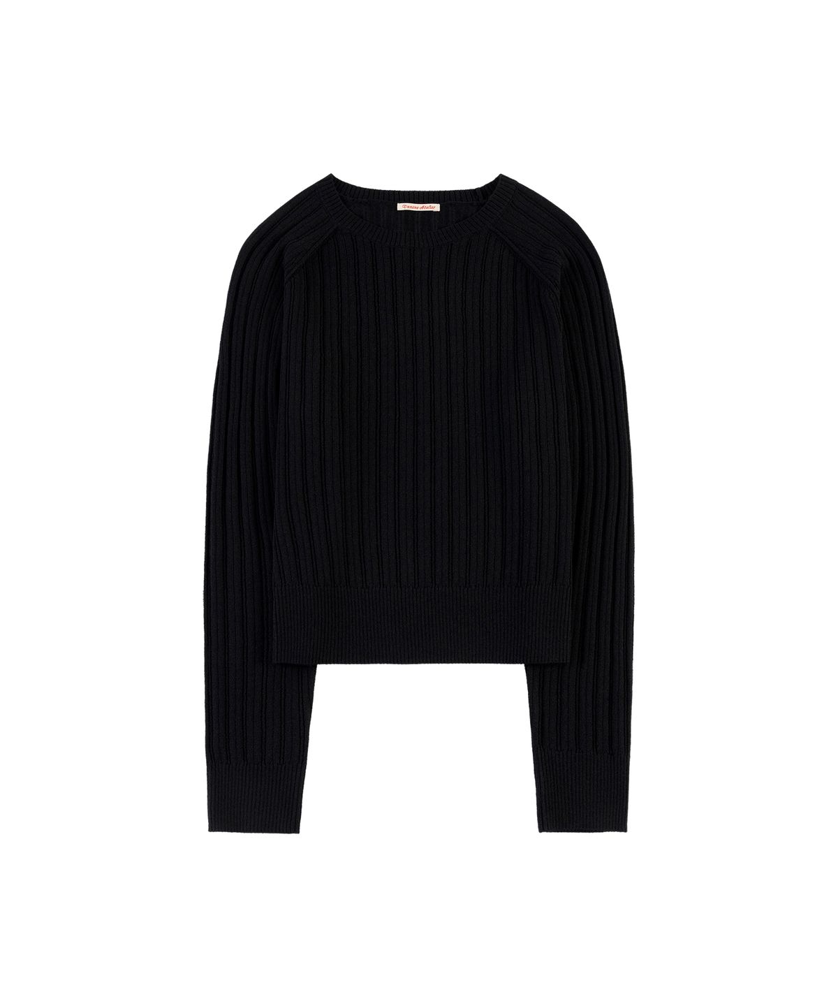 반원 아틀리에(VANONE ATELIER) KN4289 펀칭 래글런 니트_Black