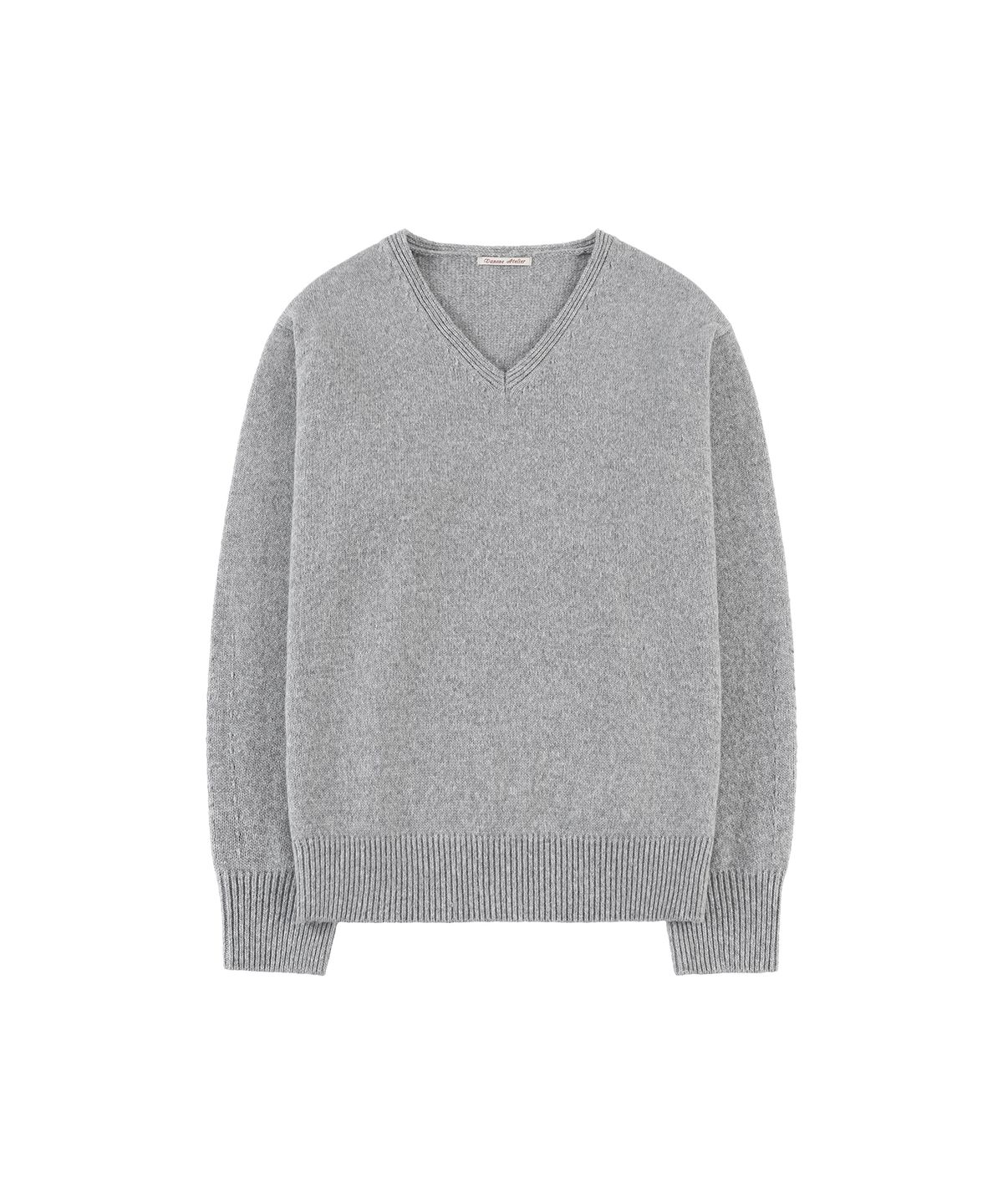 반원 아틀리에(VANONE ATELIER) KN4290 에센셜 브이넥 니트_Melange gray