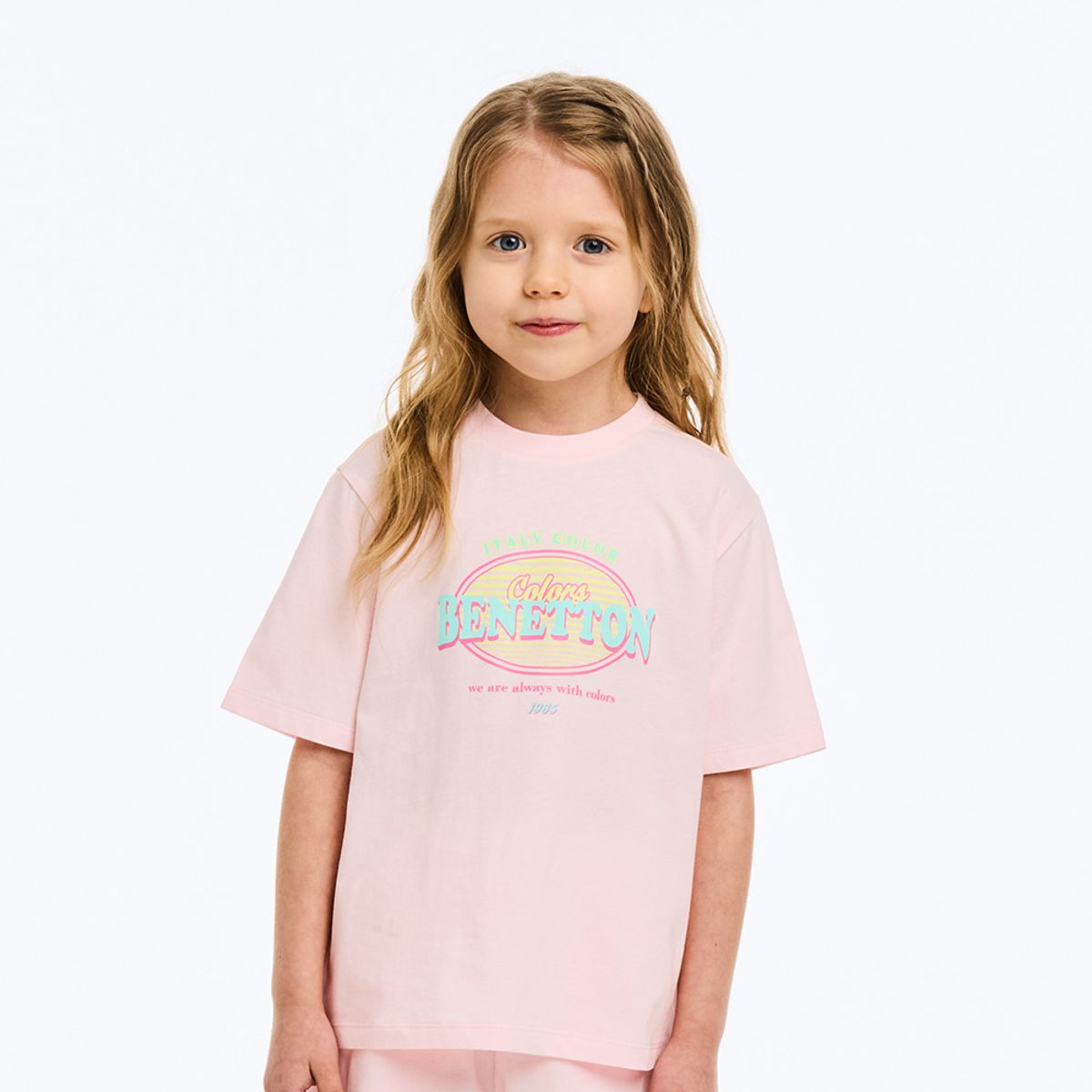 베네통키즈(BENETTONKIDS) 로고 플레이 티셔츠_QATS26631PK