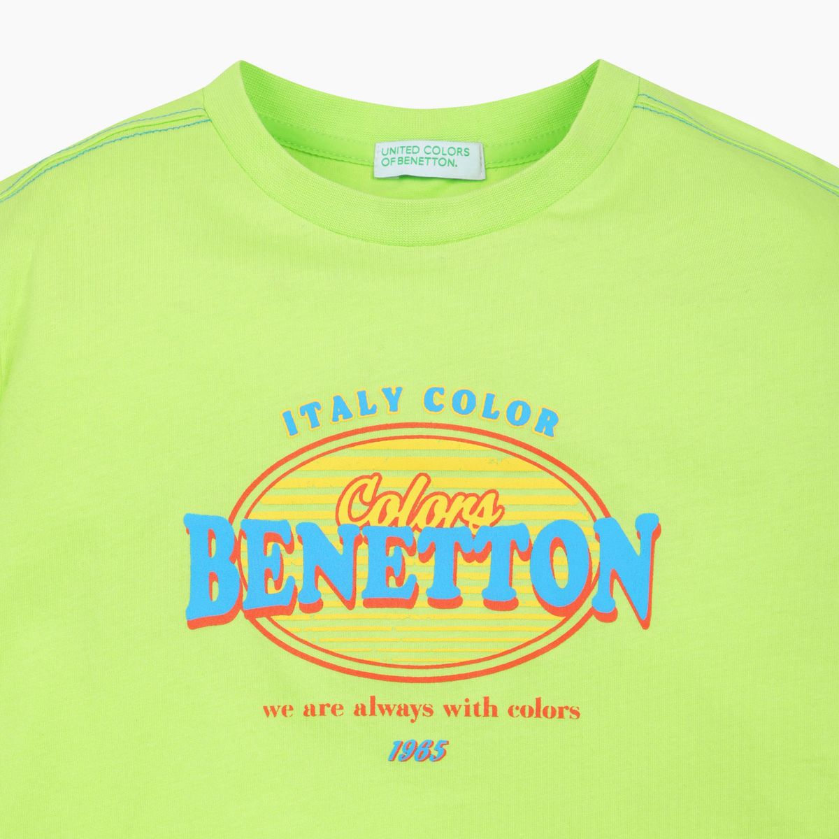 베네통키즈(BENETTONKIDS) 로고 플레이 티셔츠_QATS26631YG