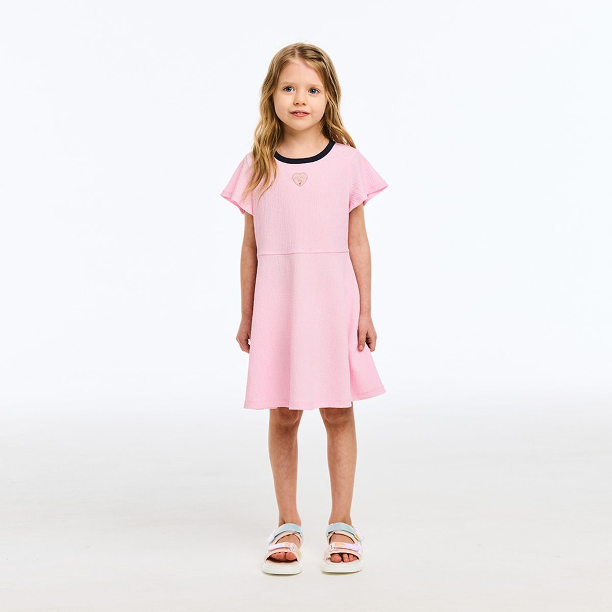 베네통키즈(BENETTONKIDS) 주름지 플레어 원피스_QAOP22631PK