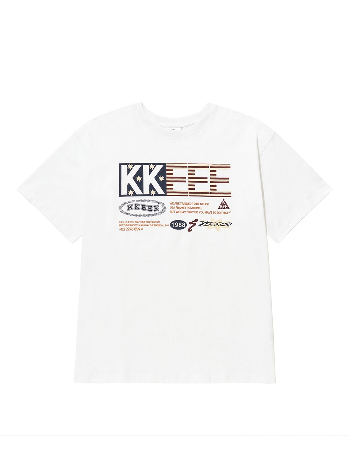 케이케이이이이(KKEEE) 아메리칸 카드 오버핏 반팔티(2color)