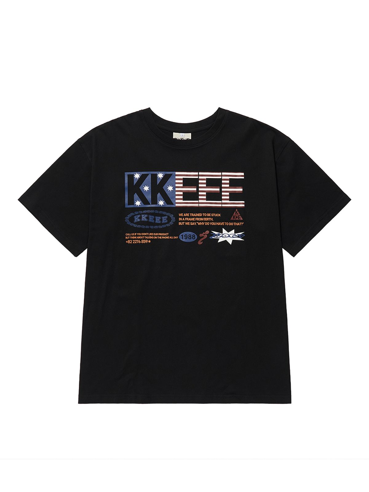 케이케이이이이(KKEEE) 아메리칸 카드 오버핏 반팔티(2color)
