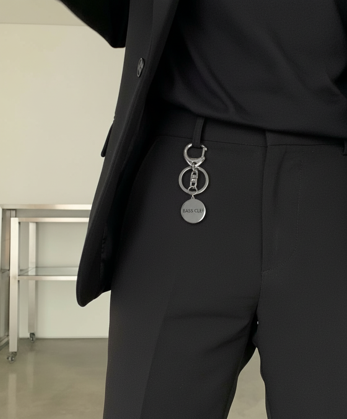 베이스클레프(BASSCLEF) 바지 키링 코인 펜던트 써지컬스틸 COIN KEY RING