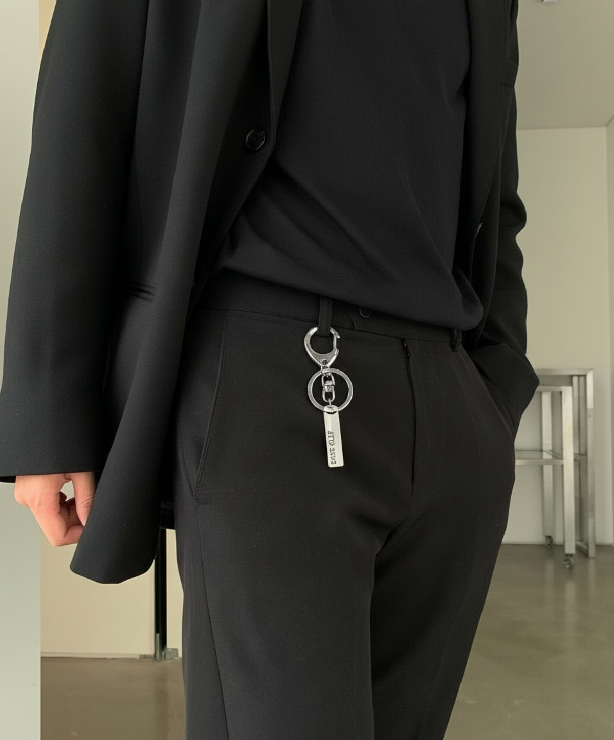 베이스클레프(BASSCLEF) 가방 키링 펜던트 써지컬스틸 바지체인 STICK KEY RING