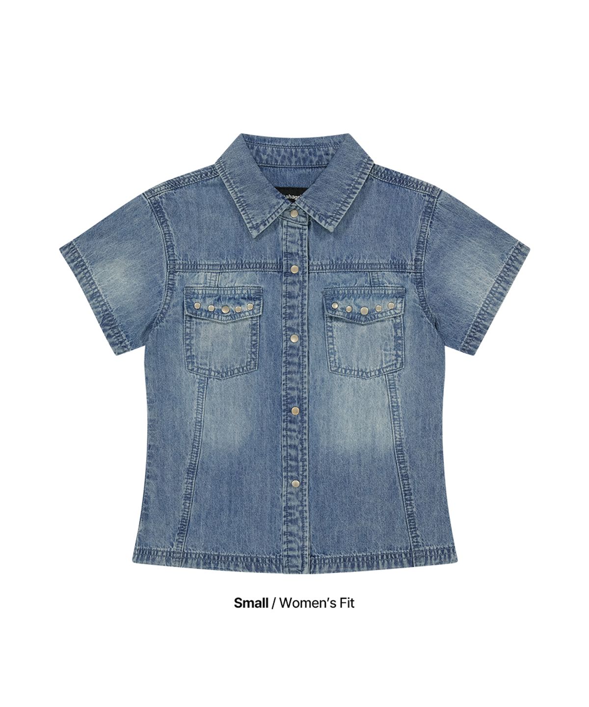 마하그리드(MAHAGRID) DENIM STUD HALF SHIRT BLUE(MG2GMMW340A)