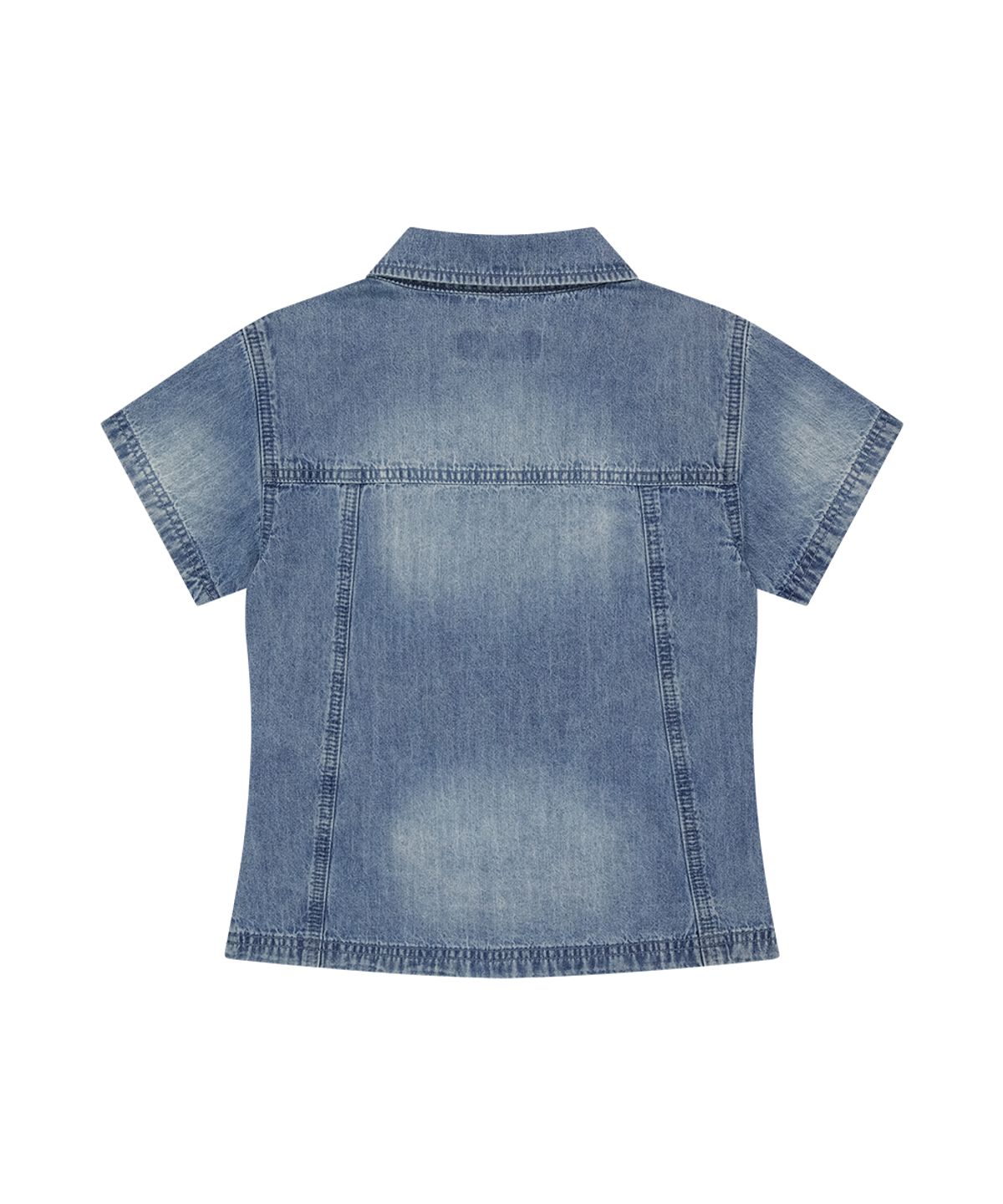 마하그리드(MAHAGRID) DENIM STUD HALF SHIRT BLUE(MG2GMMW340A)