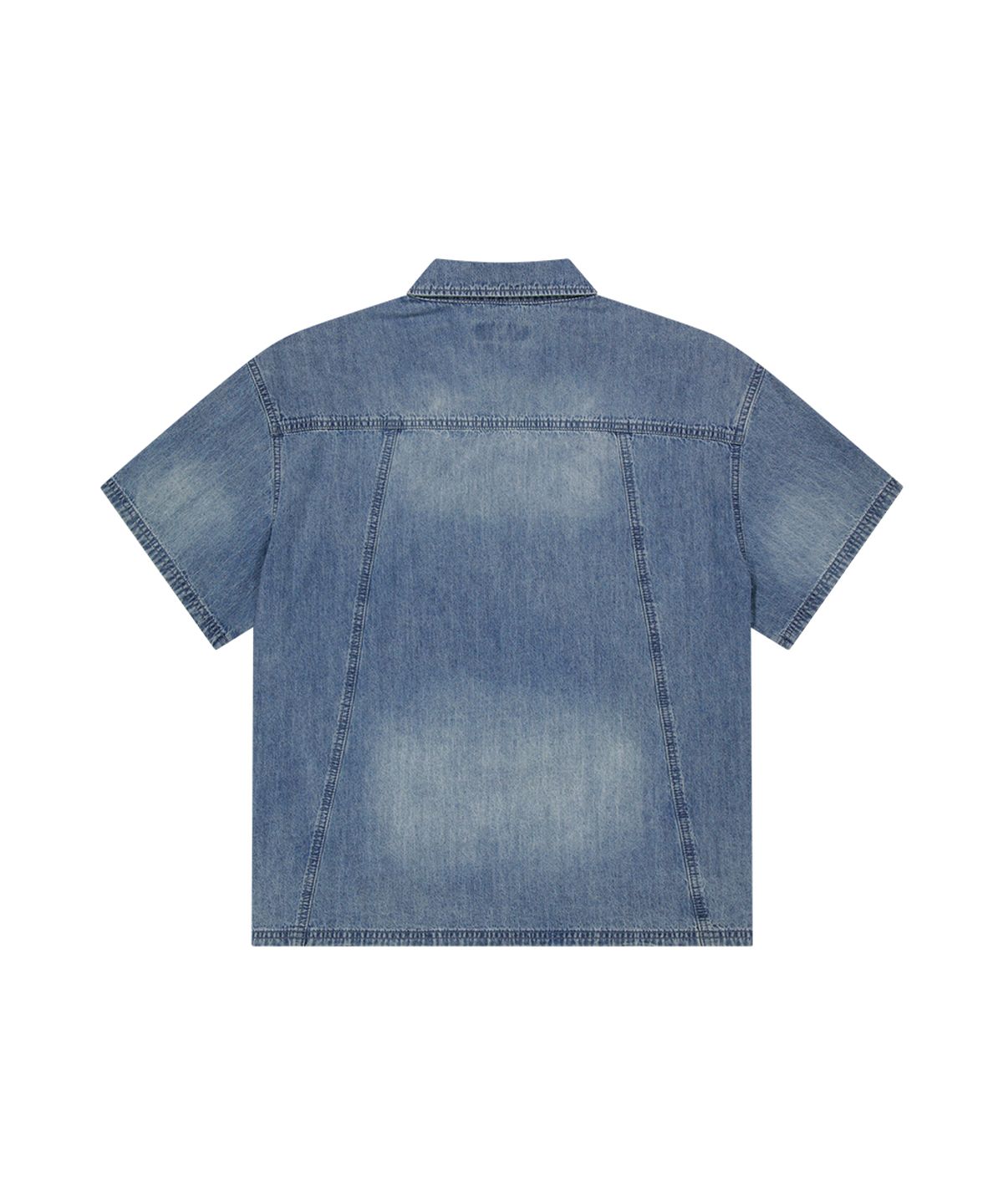 마하그리드(MAHAGRID) DENIM STUD HALF SHIRT BLUE(MG2GMMW340A)