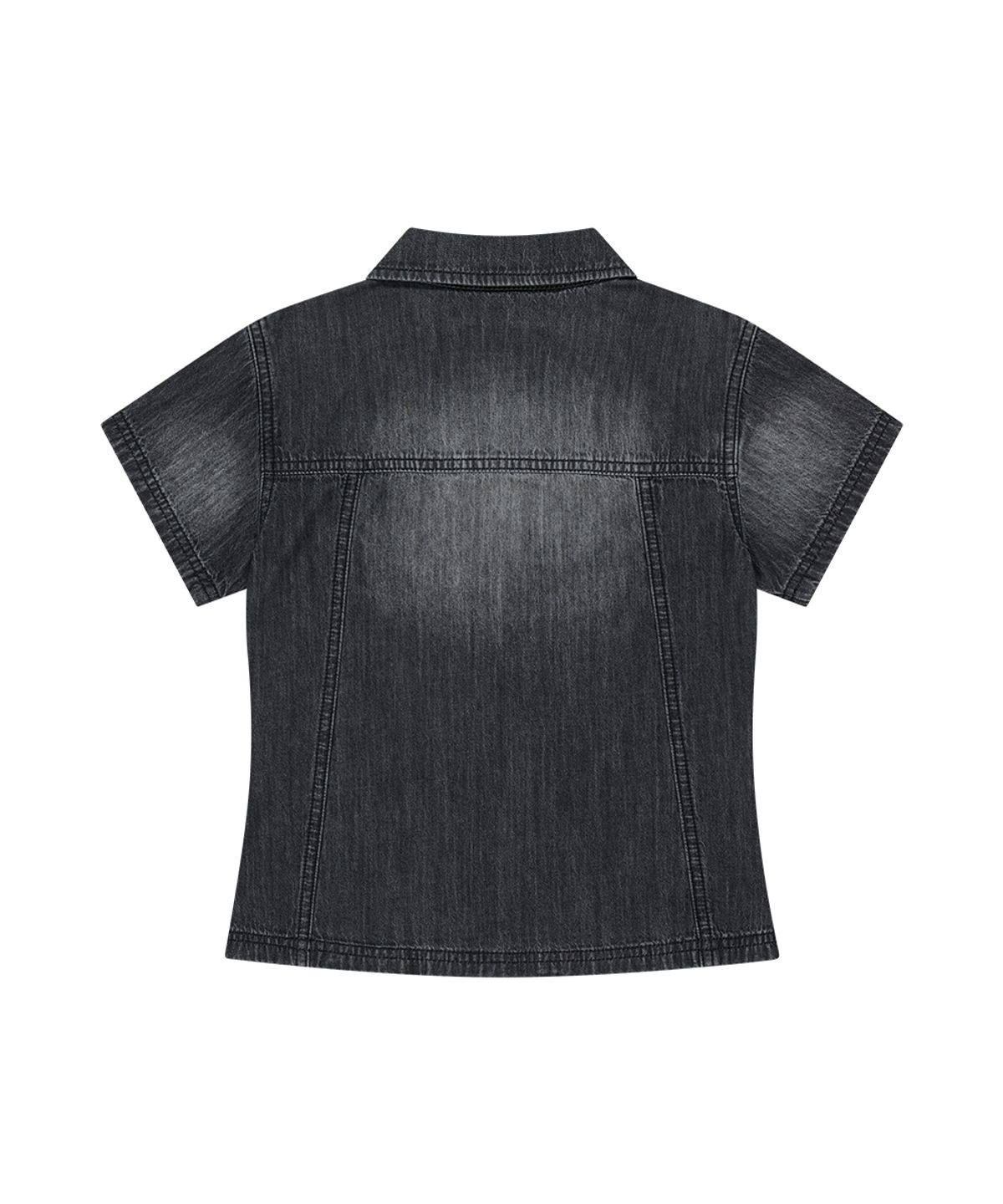 마하그리드(MAHAGRID) DENIM STUD HALF SHIRT BLACK(MG2GMMW340A)