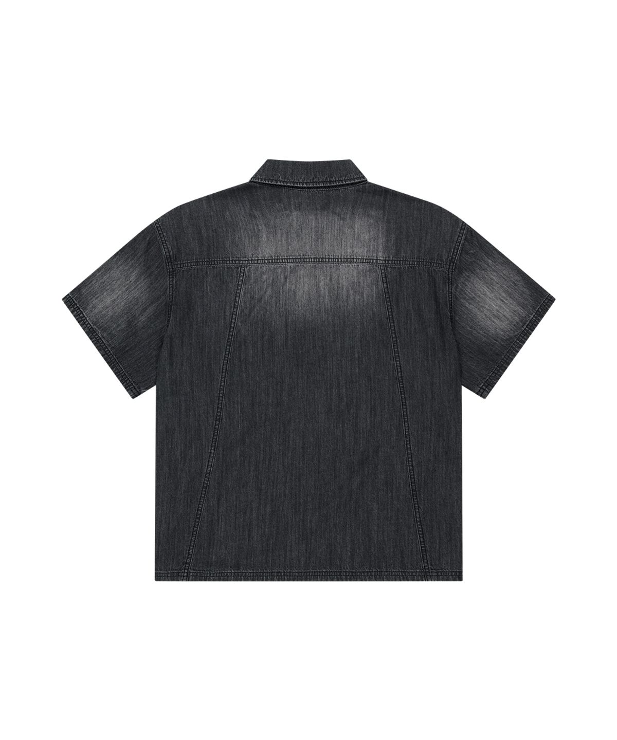 마하그리드(MAHAGRID) DENIM STUD HALF SHIRT BLACK(MG2GMMW340A)