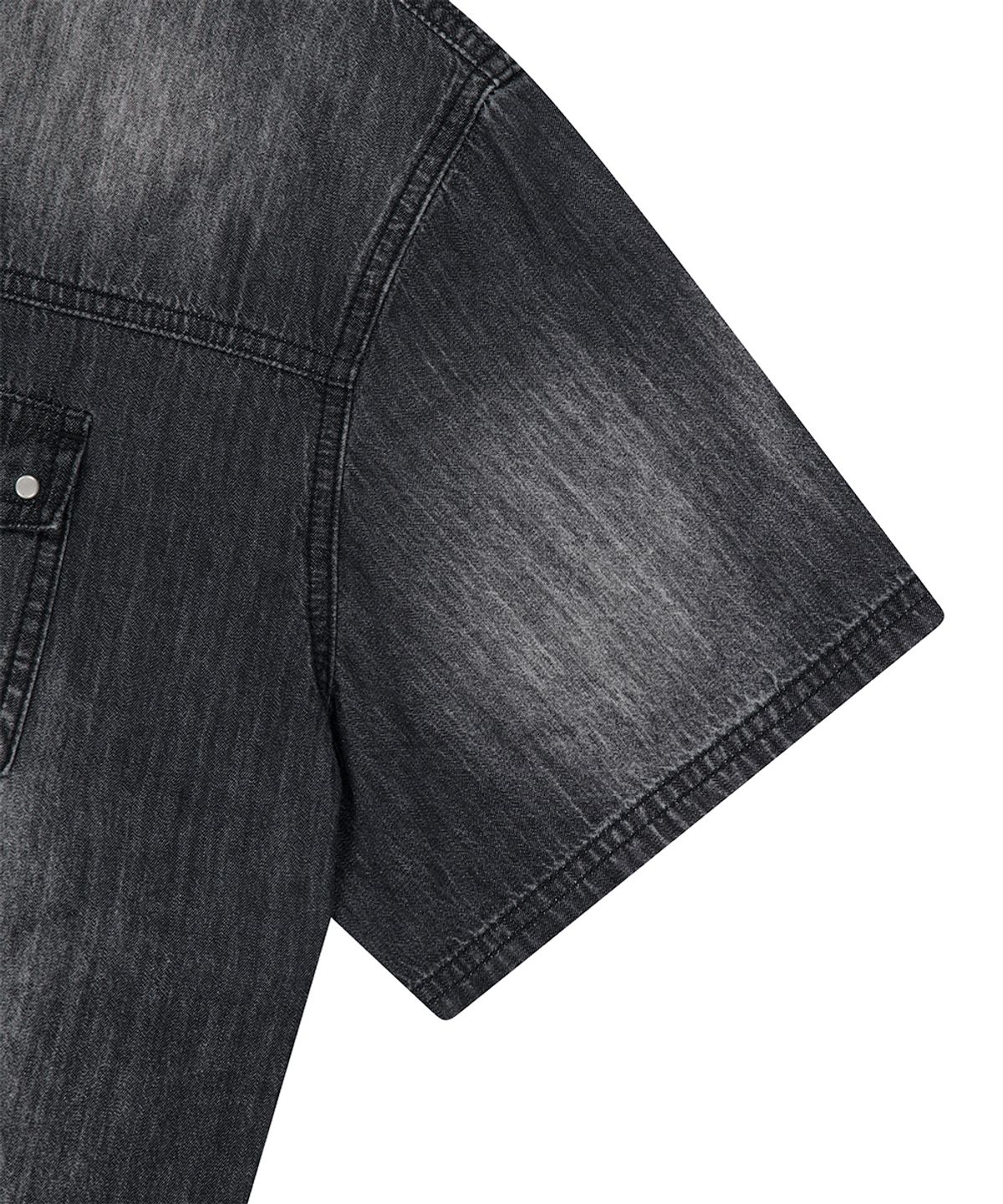 마하그리드(MAHAGRID) DENIM STUD HALF SHIRT BLACK(MG2GMMW340A)