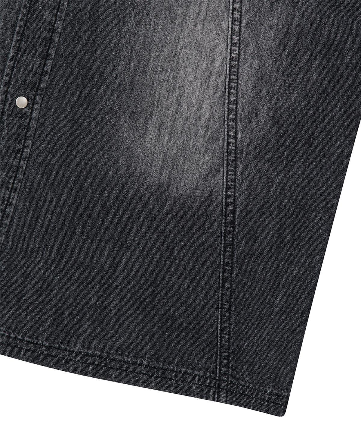 마하그리드(MAHAGRID) DENIM STUD HALF SHIRT BLACK(MG2GMMW340A)