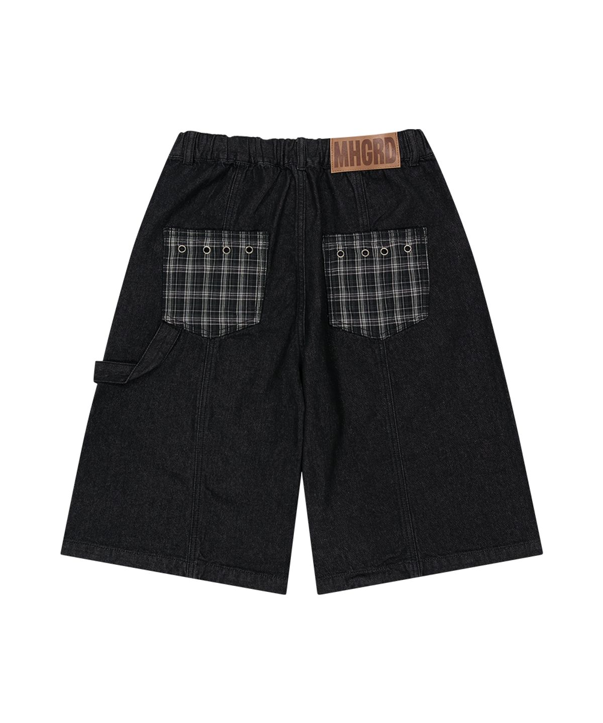 마하그리드(MAHAGRID) BERMUDA CHECK POCKET DENIM SHORT BLACK(MG2GMMD111A)