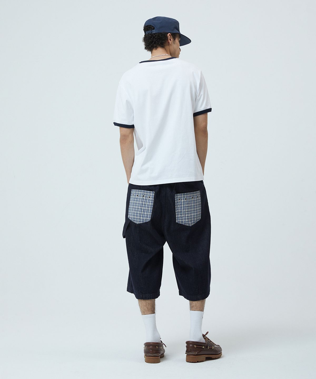 마하그리드(MAHAGRID) BERMUDA CHECK POCKET DENIM SHORT INDIGO(MG2GMMD111A)