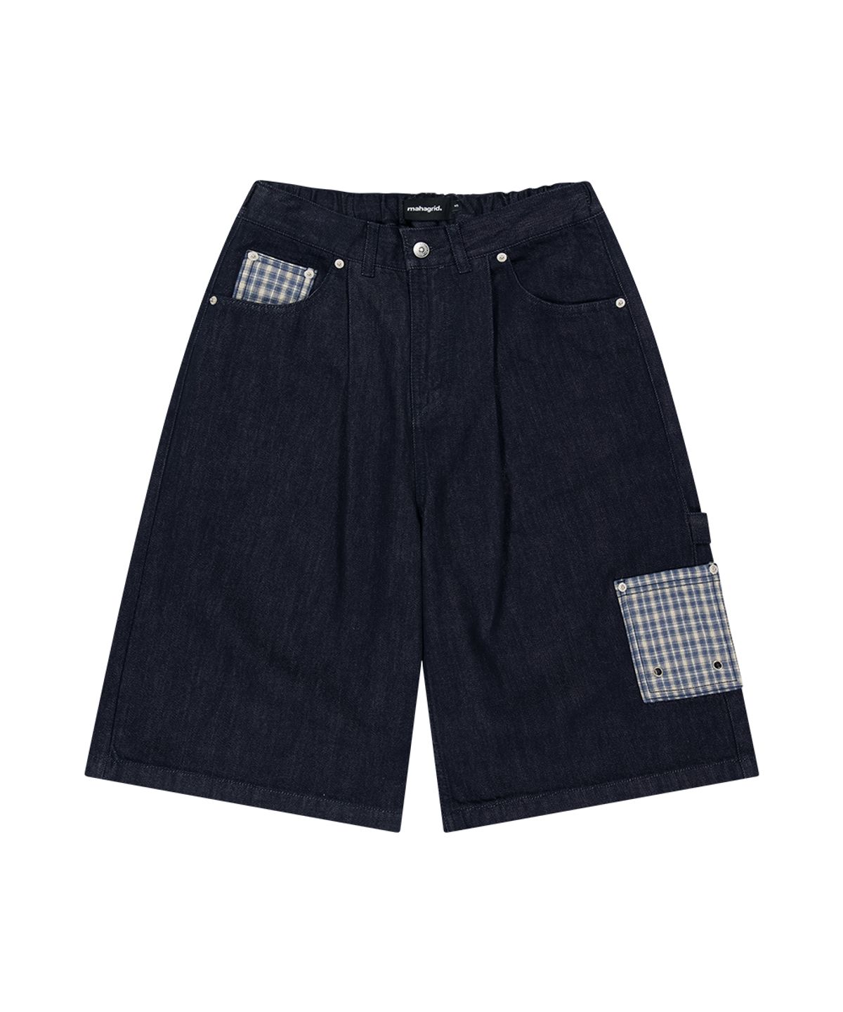 마하그리드(MAHAGRID) BERMUDA CHECK POCKET DENIM SHORT INDIGO(MG2GMMD111A)