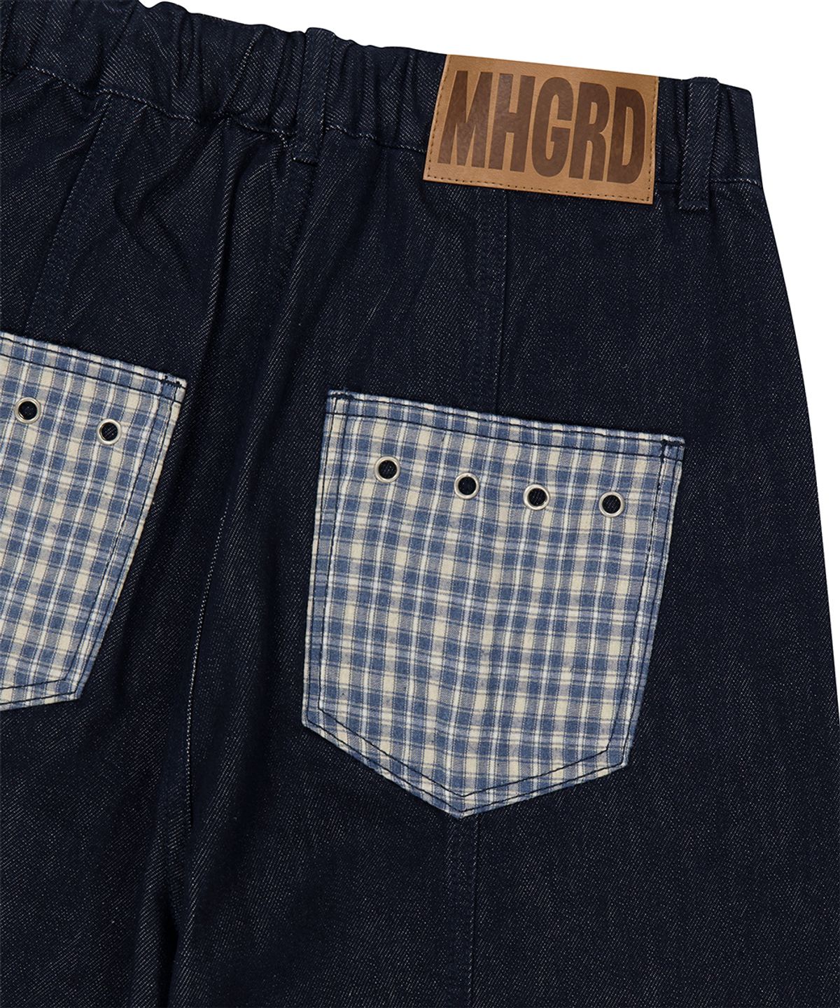 마하그리드(MAHAGRID) BERMUDA CHECK POCKET DENIM SHORT INDIGO(MG2GMMD111A)